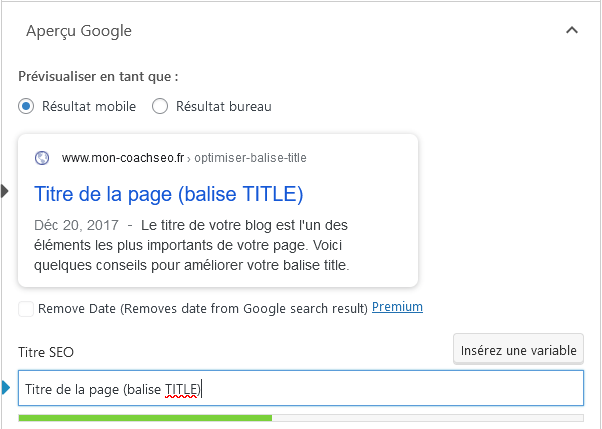 balise title yoast seo