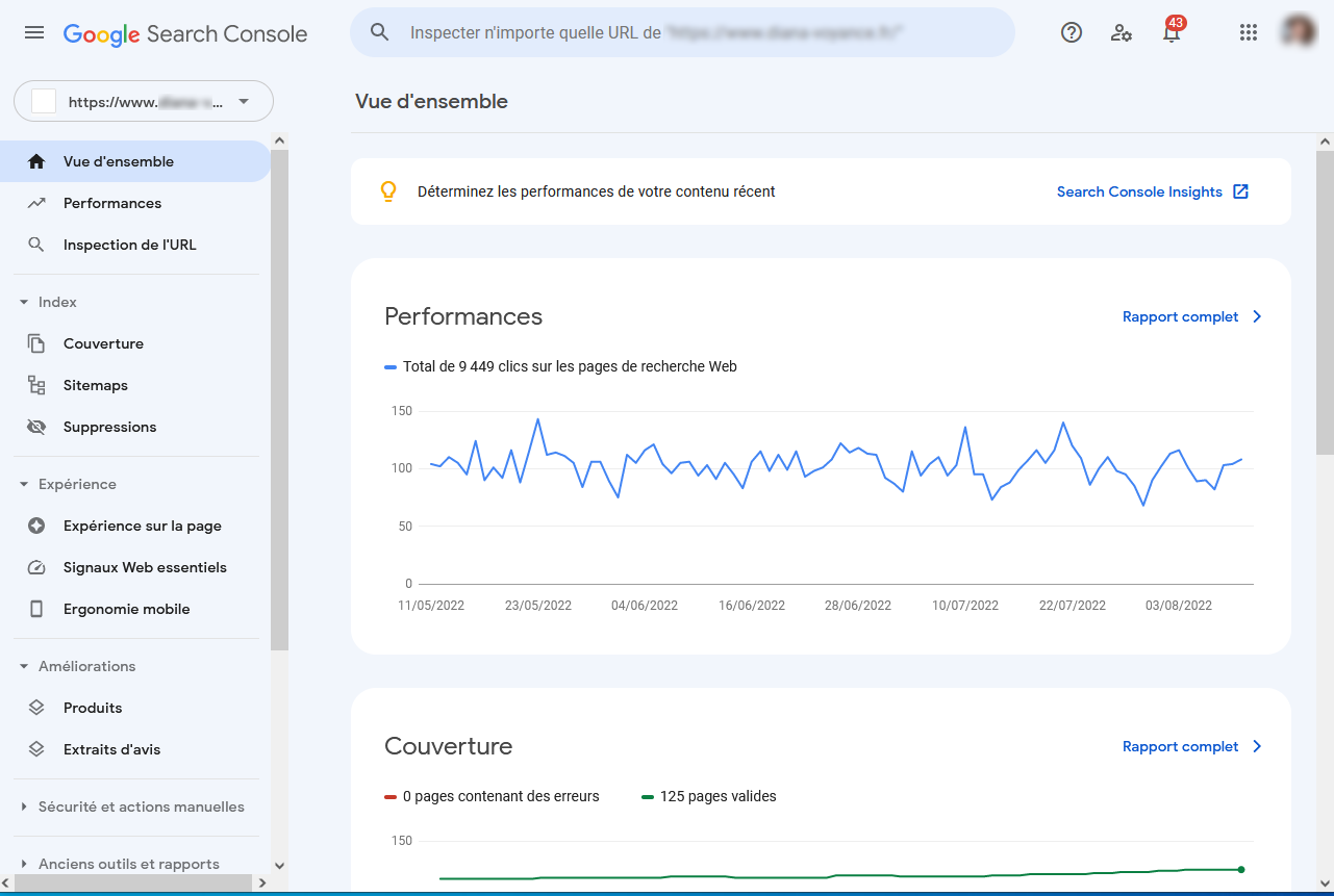 dashboard google search console